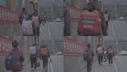 重庆小学生上学路上高清在线视频素材下载