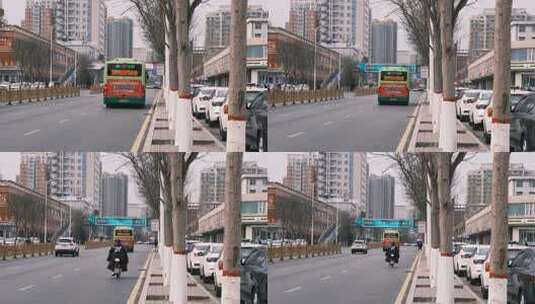 城市中的公交车高清在线视频素材下载