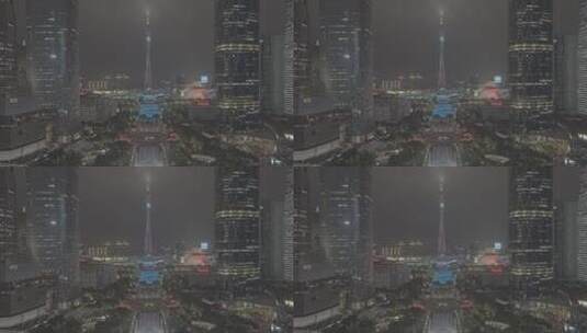 花城汇夜景灰片高清在线视频素材下载