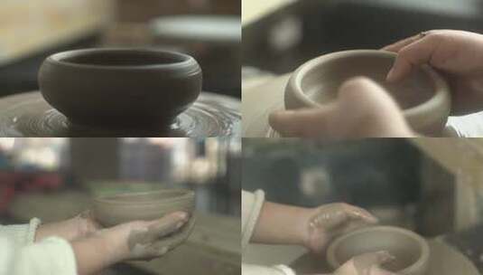 6454 陶瓷 手工 制作 亲子高清在线视频素材下载