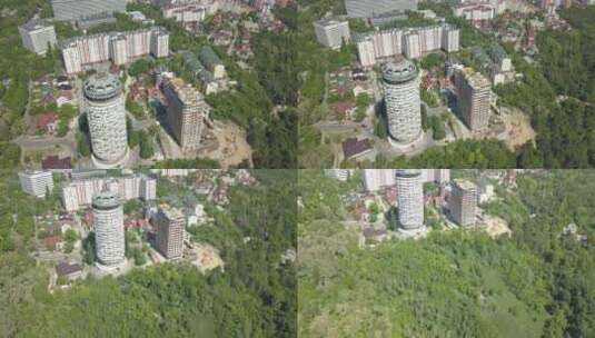 集体住房塔楼“Romanita”，基希纳乌，摩尔多瓦高清在线视频素材下载