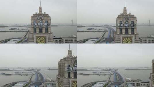 上海邮轮中心4K航拍原素材高清在线视频素材下载
