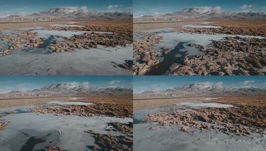 西藏旅游风光318国道高原冻土冰河冰面高清在线视频素材下载