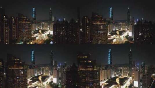 深圳市罗湖中心区夜景地球一小时高清在线视频素材下载
