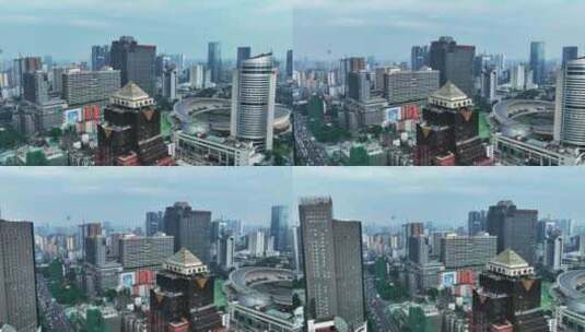 4K航拍四川省成都市天府广场高清在线视频素材下载