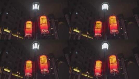 温州五马步行街夜景高清在线视频素材下载