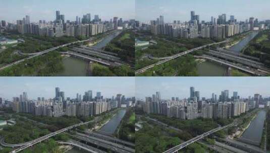 深圳人才公园-沙河西路城市车流高清在线视频素材下载