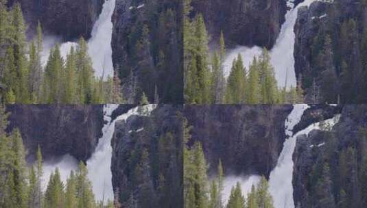 风景中的瀑布和树木高清在线视频素材下载