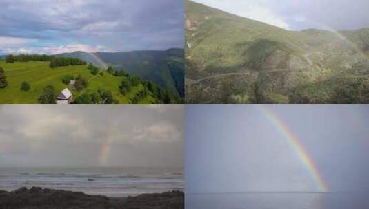 【合集】天空中出现绚丽的彩虹高清在线视频素材下载