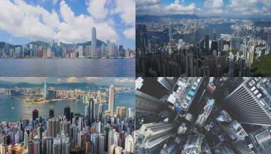 【合集】无人机航拍香港闹市镜头高清在线视频素材下载