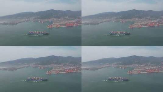 港口码头集装箱进出口贸易航拍高清在线视频素材下载