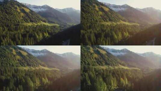 欧洲阿尔卑斯山脉的鸟瞰图。高清在线视频素材下载