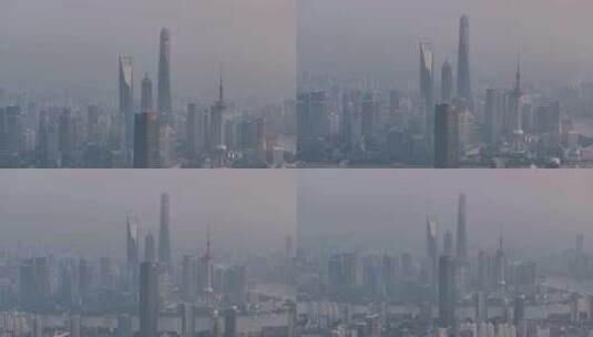 上海天际线全景航拍高清在线视频素材下载