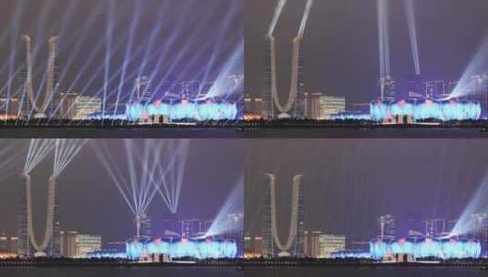 杭州亚运会灯光秀奥体中心体育馆高清在线视频素材下载