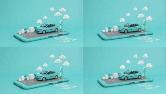 新能源汽车和主题概念的场景高清在线视频素材下载