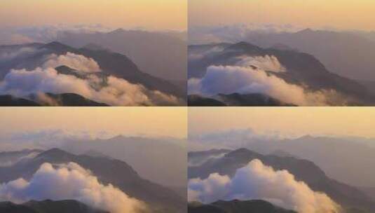 武功山大气云雾缭绕日出航拍高清在线视频素材下载