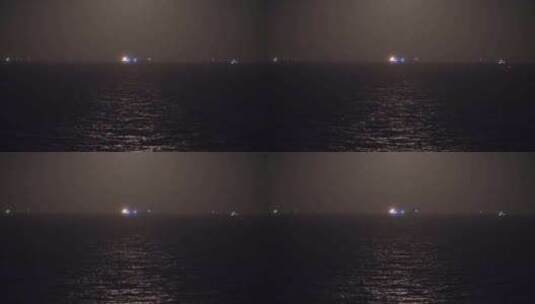 大海海面月光水面波光粼粼夜晚海平面高清在线视频素材下载