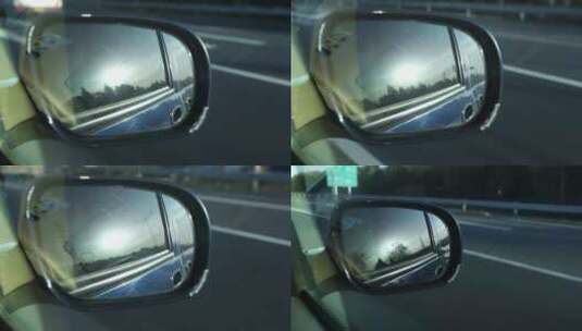 车的后视镜里的风景高清在线视频素材下载