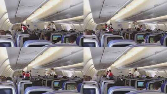 飞行中的飞机舱内高清在线视频素材下载