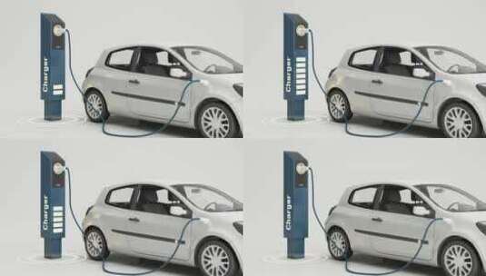 新能源汽车充电站高清在线视频素材下载