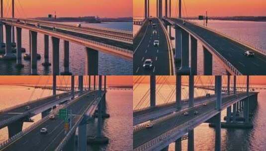 青岛胶州湾跨海大桥青岛海湾大桥胶州湾大桥高清在线视频素材下载