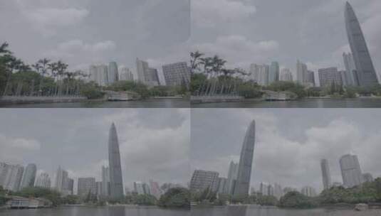 深圳地标京基大厦 全景平摇仰拍高清在线视频素材下载