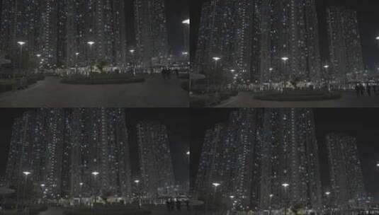 香港九龙城区商圈夜景高清在线视频素材下载