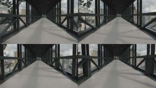 空人行道玻璃通道天桥功能高清在线视频素材下载