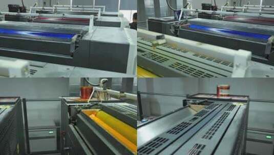 印刷厂里印刷机的油膜滚轮3高清在线视频素材下载