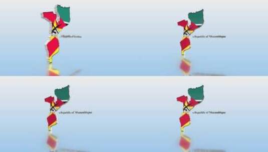 莫桑比克国旗地图高清在线视频素材下载
