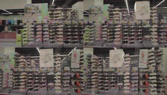 女士运动鞋货架展示高清在线视频素材下载