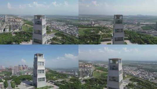 西安揽月阁4K航拍航天城地标2高清在线视频素材下载