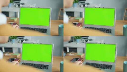 操作笔记本电脑 绿屏素材高清在线视频素材下载