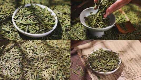 （合集）清新的龙井茶叶绿茶茶道茶文化高清在线视频素材下载