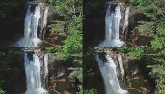 洛阳白云山山林溪流瀑布自然风景夏季高清在线视频素材下载