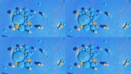 油漆中蓝色气泡的破裂和溶解摘要高清在线视频素材下载