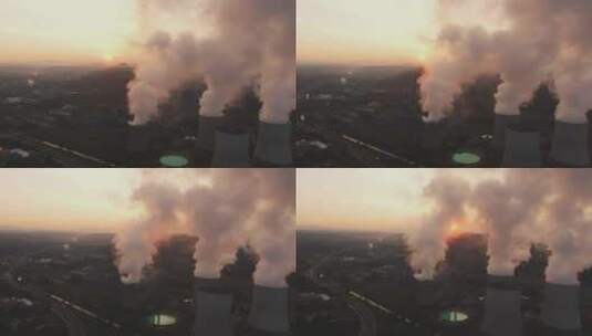 烟囱，烟雾，工业区，污染高清在线视频素材下载