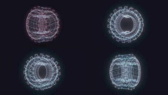 齿轮全息旋转4k高清在线视频素材下载