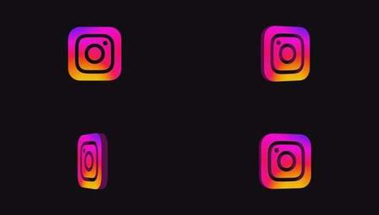 3D Instagram旋转高清在线视频素材下载