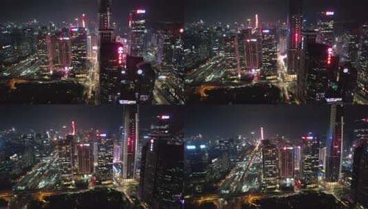 深圳城市夜景航拍空镜高清在线视频素材下载
