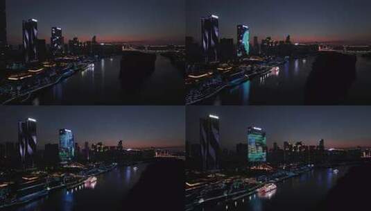 中国广东省佛山市佛山新城夜景高清在线视频素材下载
