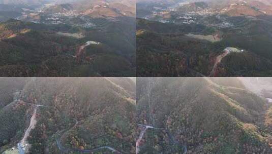 浦江三十六岗山野拾光营地航拍高清在线视频素材下载