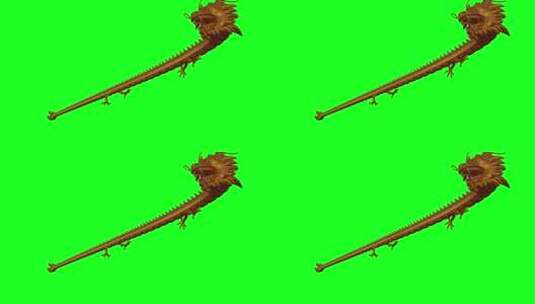 绿幕金色中国龙素材高清在线视频素材下载