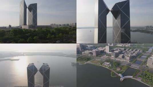 临港滴水湖航拍视频高清在线视频素材下载