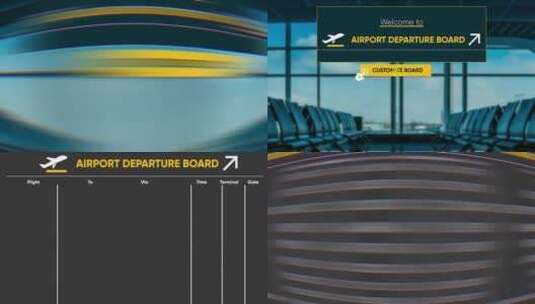时尚简洁标题字幕条机场出发板介绍AE模板高清AE视频素材下载