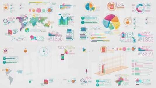 多彩企业信息图表元素素材包AE模板高清AE视频素材下载