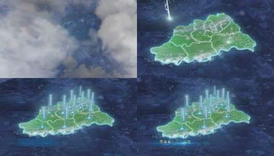 焦作市地图-云雾俯冲勾勒轮廓高清AE视频素材下载