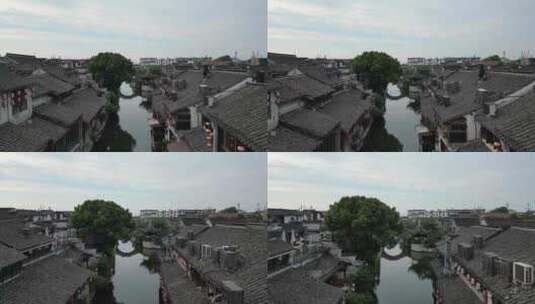 浙江西塘古镇旅游景区航拍高清在线视频素材下载