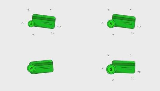 借记卡硬币图标动画。循环动画与金融货币动高清在线视频素材下载