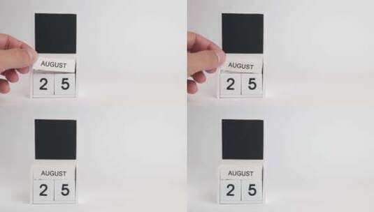 08.日期为8月25日的日历和设计师的地高清在线视频素材下载